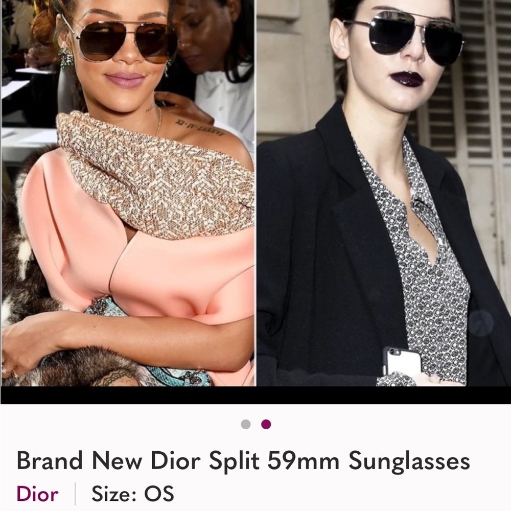 Dior Gold and Silver Aviator Sunglasses - Picture 6 of 12